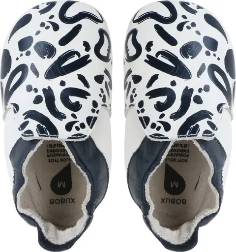 [04040-02S] Soft Soles Abstract Navy/White | Blanc