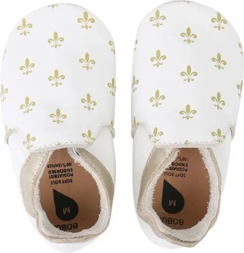 [04391-00S] Soft Soles Fleur de Lis White/Gold | Wit