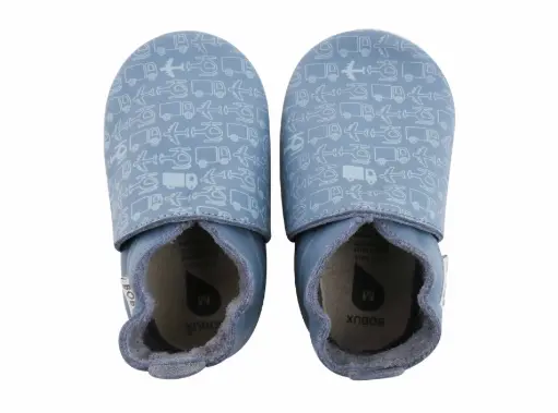 [04416-00S] Soft Soles Transport Print Shark Blue | Bleu