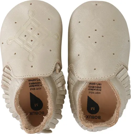 [16000-08L] Soft Soles Tassle Trim Moccasin Gold | Or