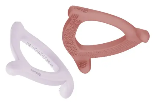 [10556-00] Bijtring Silicone 2 Stuks Light Lavender/Nature Red | Lila/Rood