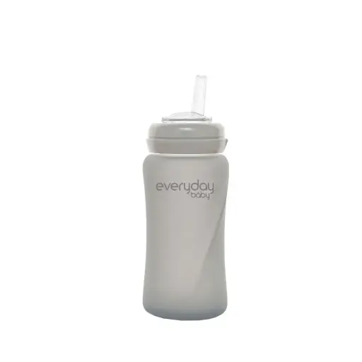 [10391-00] Glass straw bottle 240ml Quiet Grey | Grey