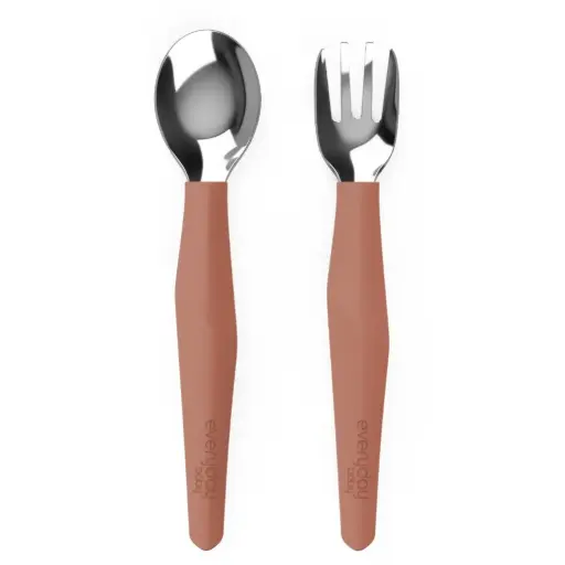 [10508-00] Bestek Roestvrij Staal 2 Stuks Nature Red | Rood