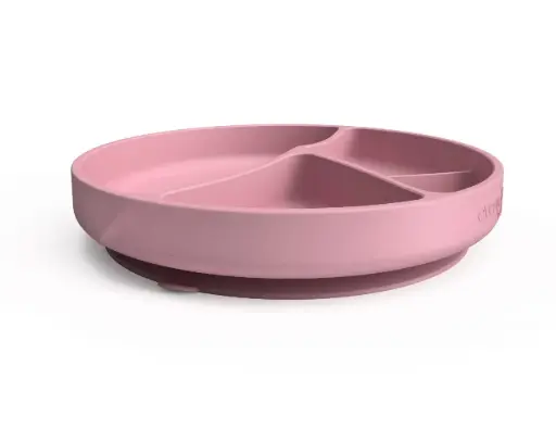 [10515-00] Assiette à ventouse Silicone Purple Rose | Rose