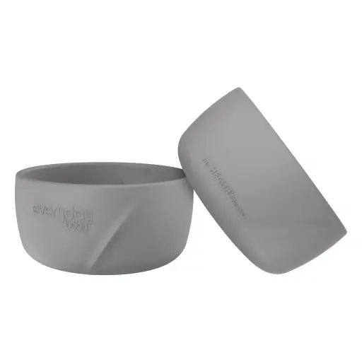 [10542-00] Silicone baby bowl 2 Pieces Quiet Grey | Grey