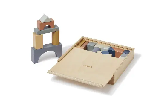 [12310-150] Houten Blokken 36 Stuks Multicolor | Meerkleurig
