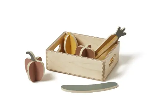 [14106-150] Houten Groenten 6 Stuks Multicolor | Meerkleurig