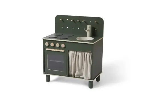 [17100-130] Wooden kitchen Deep Green | Green