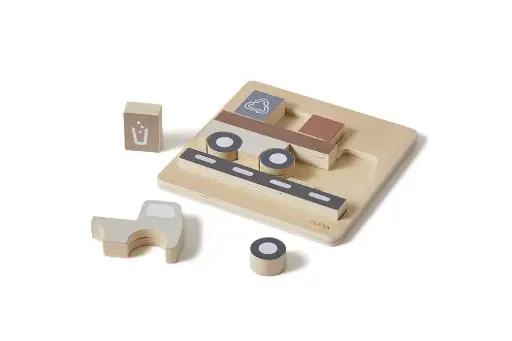 [19379-100] Houten Puzzel Vrachtwagen 9 Stuks Multicolor | Meerkleurig