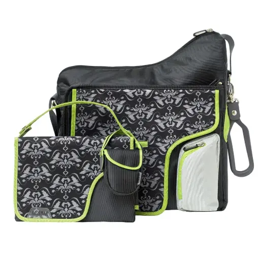 [02710-08] Sac à langer System180 Black Damask | Noir