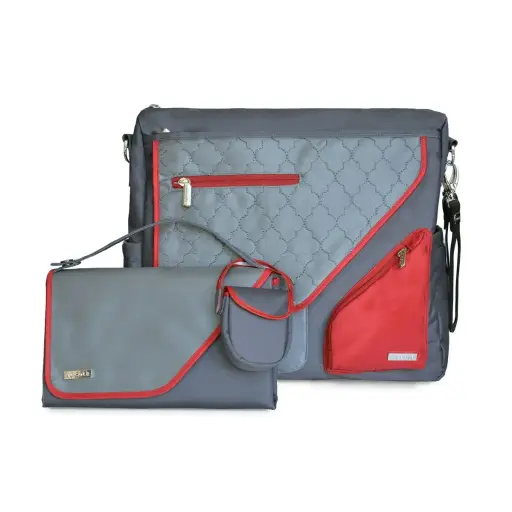 [02715-06] Diaper bag Metra Crimson Arbor | Grey/red