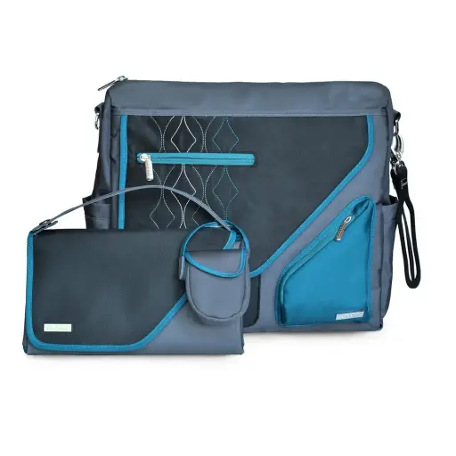 [02715-15] Diaper bag Metra Blue Diamond | Grey/Blue