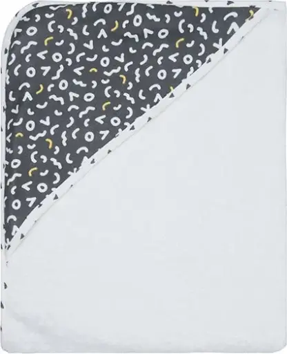 [0L010-18] Cape de bain 75x85cm Memphis Grey | Blanc/Anthracite