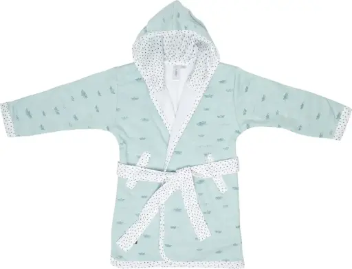 [0L016-20] Bathrobe Paper Boats | Blue
