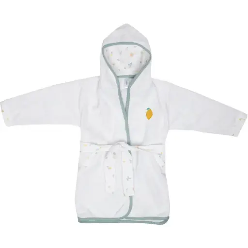 [0L016-23] Bathrobe Tropical Island | White