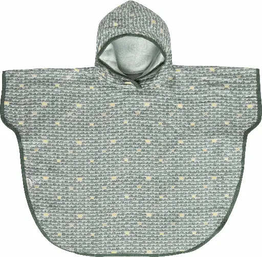 [0L015-24] Poncho Muslin Bow Deco | Green