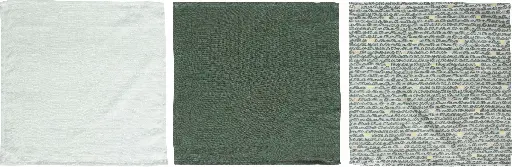 [0L053-24] Face cloths Muslin 32x32cm 3 Pieces Bow Deco | Green