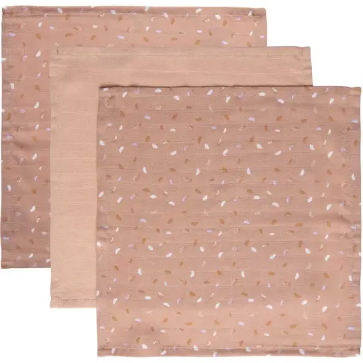 [0L053-32] Face cloths Muslin 32x32cm 3 Pieces Half Moon | Pink