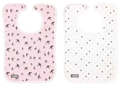 [0L012-11] Bavoirs 2 Pièces Pretty Pink | Multicolore