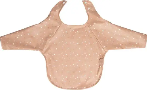 [0L058-32] Bavoir Manches Longues Half Moon | Rose