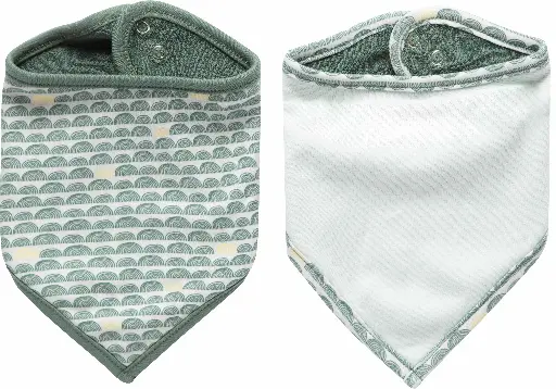 [0L018-24] Bandana bibs 2 Pieces Bow Deco | Green