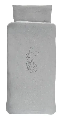 [01155-551] Dekbedovertrek 80x80cm Wishing Pooh | Grijs