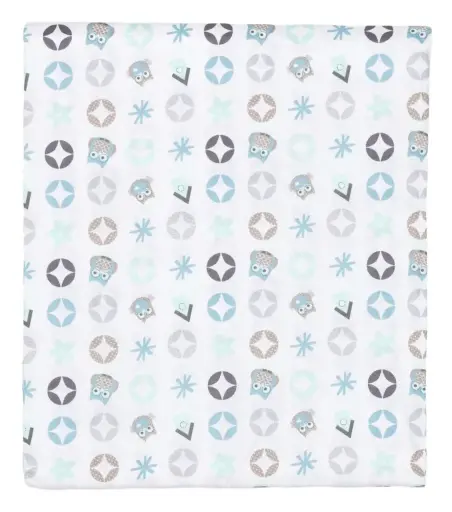 [01212-532] Laken 120x150cm Owl Family | Meerkleurig