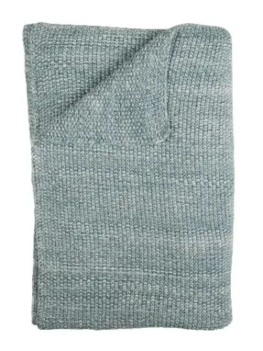 [01306-141] Deken Gebreid 75x100cm Smoke Blue | Blauw