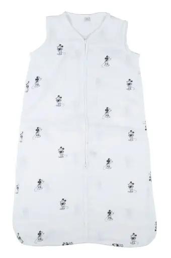 [01517-140] Sleeping bag Summer Muslin 70cm Mickey | White/Black