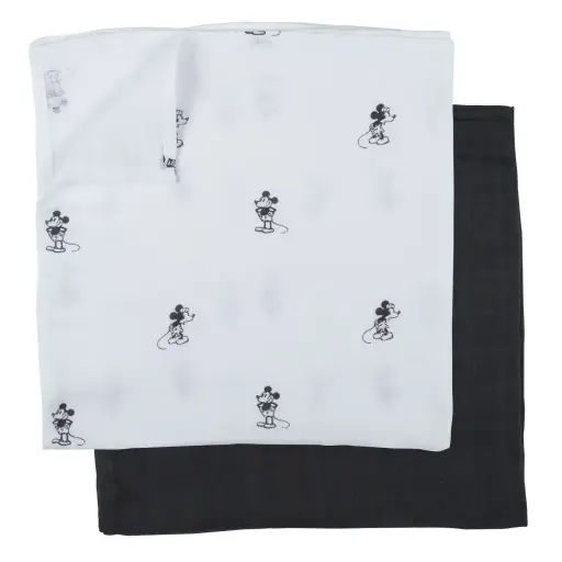 [01588-140] Doeken Tetra 2 Stuks 90x100cm Mickey | Wit/Zwart