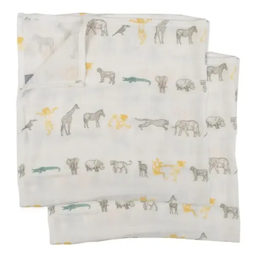 [01588-143] Lingettes Hydrophile 90x100cm 2 Pièces Mowgli | Multicolore