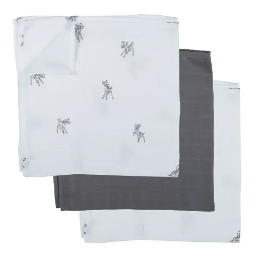 [01608-141] Lingettes Hydrophile 65x65cm 3 Pièces Bambi | Bleu