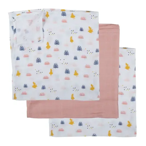 [01608-144] Lingettes Hydrophile 65x65cm 3 Pièces Alice | Multicolore