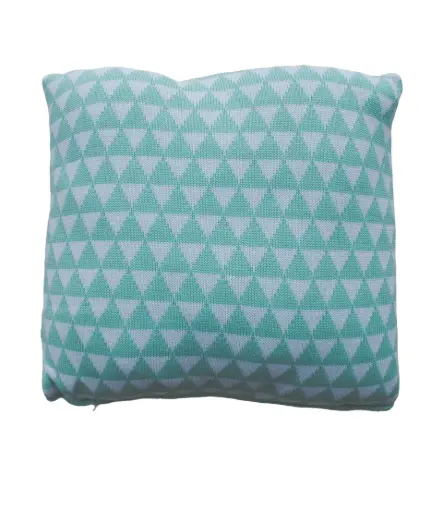 [05159-550] Kussen Gebreid 40x40cm Triangel | Groen