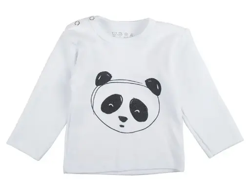 T-shirt Panda White | Wit
