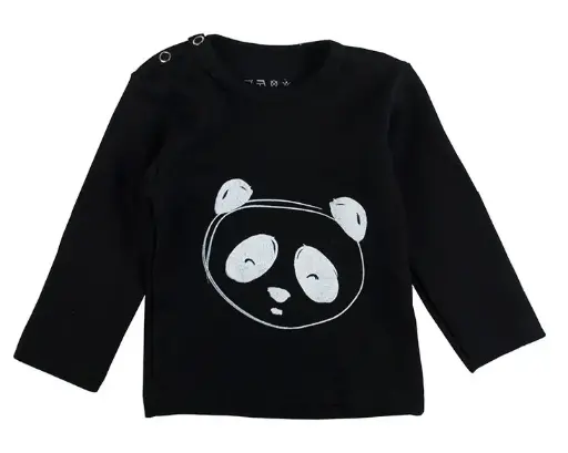 T-shirt Panda Black | Zwart
