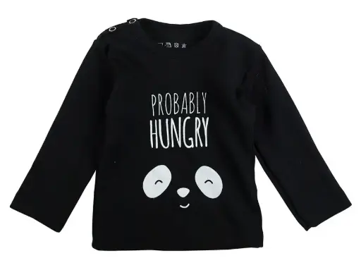 T-Shirt Hungry Panda Black | Zwart