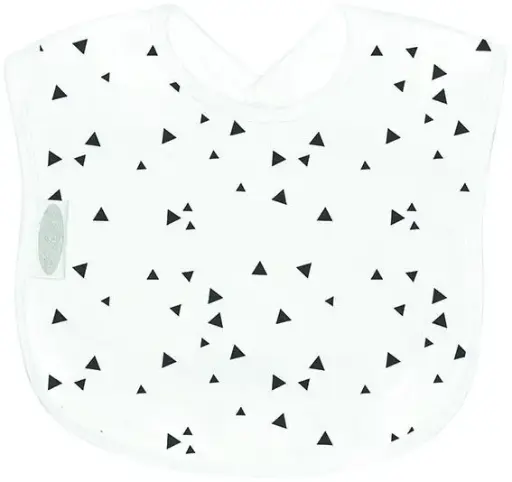 [01631-08] Bavoir Junior Jersey Triangles | Blanc/Noir