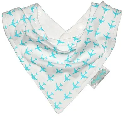 [01639-15] Bavoir Bandana Jersey Airplane | Bleu