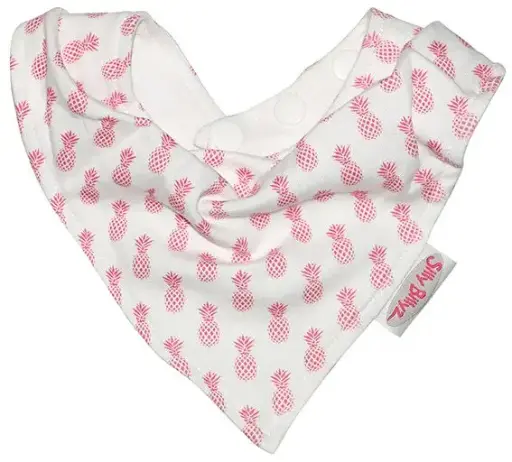 [01639-17] Bavoir Bandana Jersey Ananas | Rose