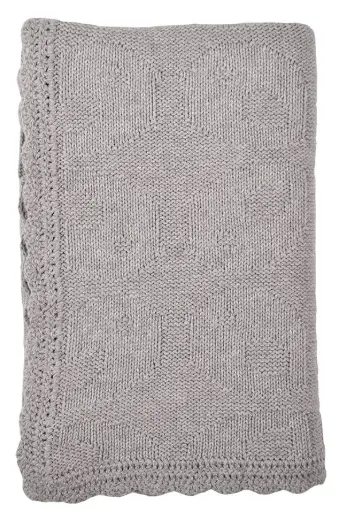 [01306-301] Couverture Tricotée 75x90cm Forest | Gris