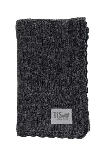 [01306-321] Blanket Knitted 75x90cm Stuga | Anthracite