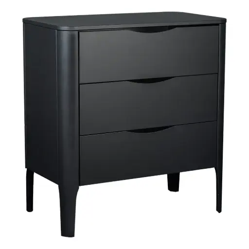 [00215-92] Commode Wave Black Satin | Noir