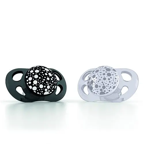 [78086-00] Sucettes 0-6m 2 Pièces Black/White | Noir/Blanc