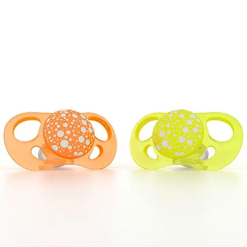 [78090-00] Pacifiers 6+m 2 Pieces Orange/Yellow | Orange/Yellow