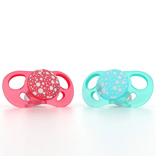 [78091-00] Fopspenen 6+m Peach/Turquoise | Perzik/Turquoise