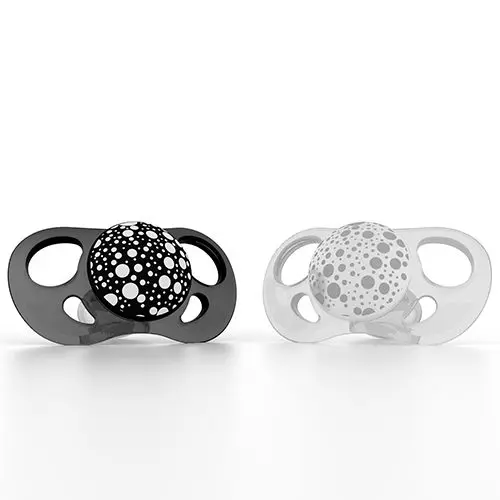 [78092-00] Pacifiers 6+m 2 Pieces Black/White | Black/White