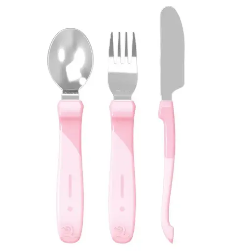 [78209-00] Cutlery Steel 3 Pieces Pastel Pink | Pink