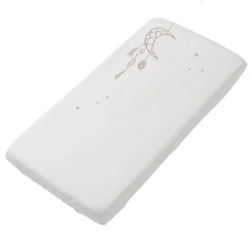 [01001-728] Drap-housse 60X120cm Once Upon A Dream Sand | Blanc