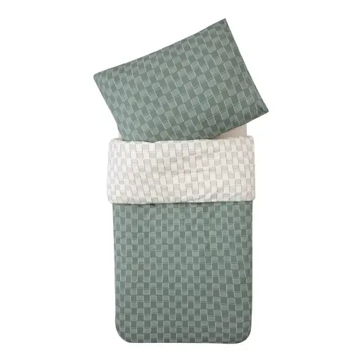 [01163-705] Tuck-Inn Dekbedovertrek 120x150cm Sticky Stripes | Groen